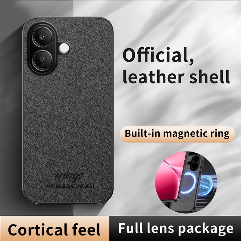 For vivo V60 Lite 5G HUIYI Leather Magnetic Phone Case - Brown - EDA007535036E