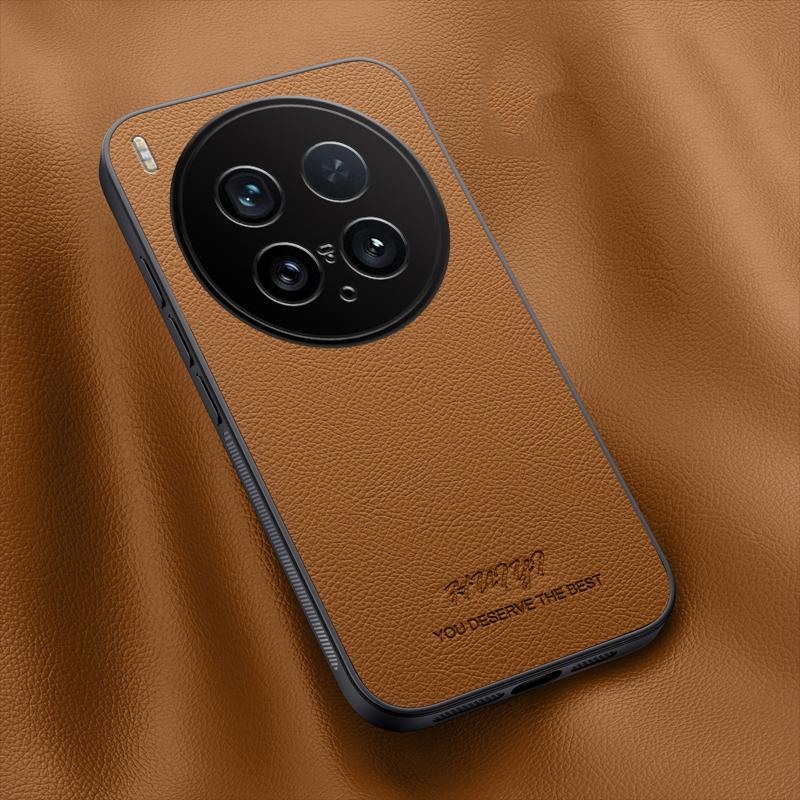 For vivo X200 Ultra HUIYI Leather Magnetic Phone Case - Brown - EDA007535038E