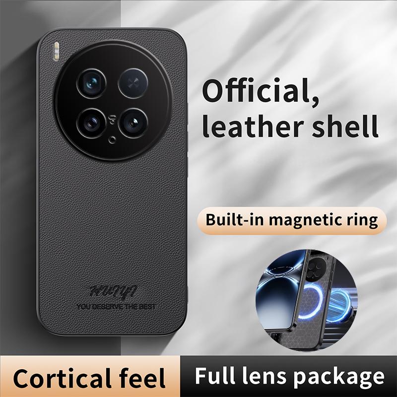 For vivo X200 Ultra HUIYI Leather Magnetic Phone Case - Brown - EDA007535038E
