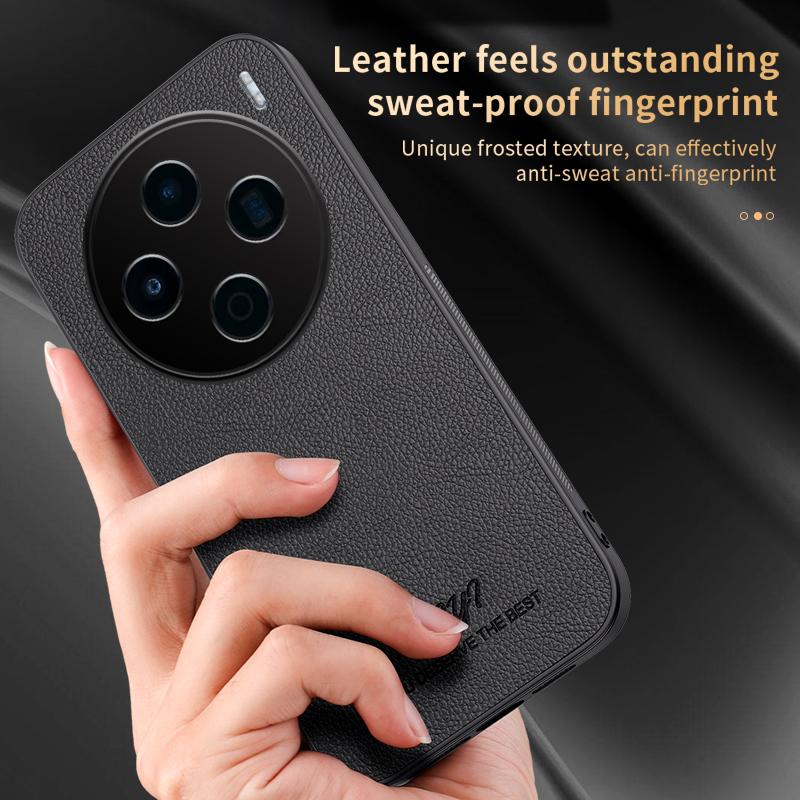 For vivo X200s HUIYI Leather Magnetic Phone Case - Black - EDA007535039B