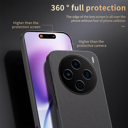 For vivo X200s HUIYI Leather Magnetic Phone Case - Black - EDA007535039B