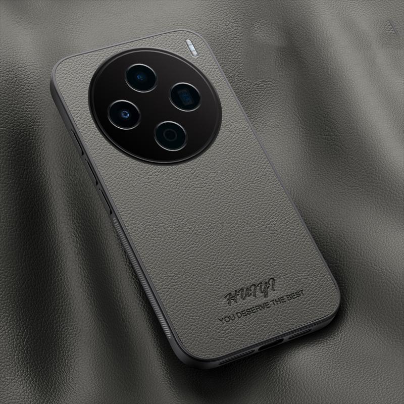 For vivo X200s HUIYI Leather Magnetic Phone Case - Grey - EDA007535039C