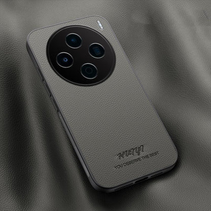 For vivo X200s HUIYI Leather Magnetic Phone Case - Grey - EDA007535039C