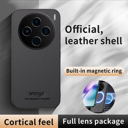 For vivo X200s HUIYI Leather Magnetic Phone Case - Grey - EDA007535039C