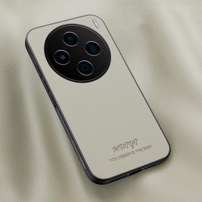 For vivo X200s HUIYI Leather Magnetic Phone Case - White - EDA007535039D