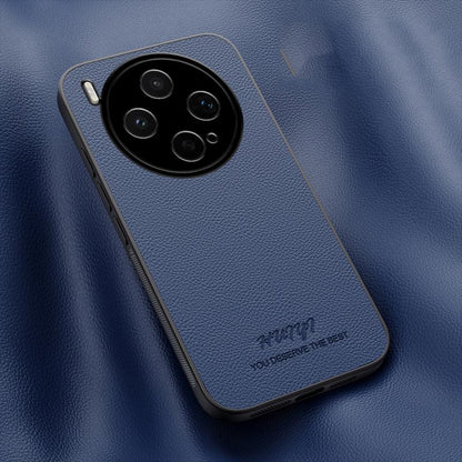 For vivo X300s HUIYI Leather Magnetic Phone Case - Blue - EDA007535040A