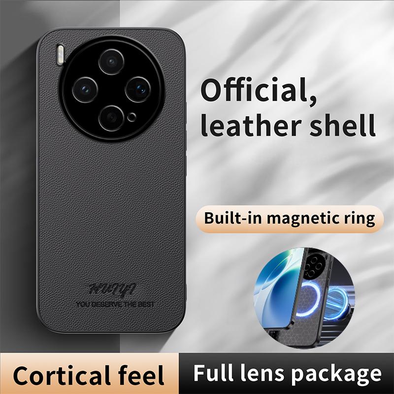 For vivo X300s HUIYI Leather Magnetic Phone Case - Blue - EDA007535040A