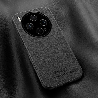 For vivo X300s HUIYI Leather Magnetic Phone Case - Black - EDA007535040B