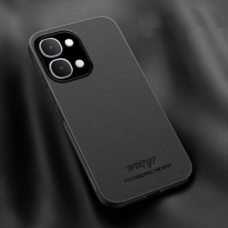 For vivo Y31d 4G HUIYI Leather Magnetic Phone Case - Black - EDA007535045B