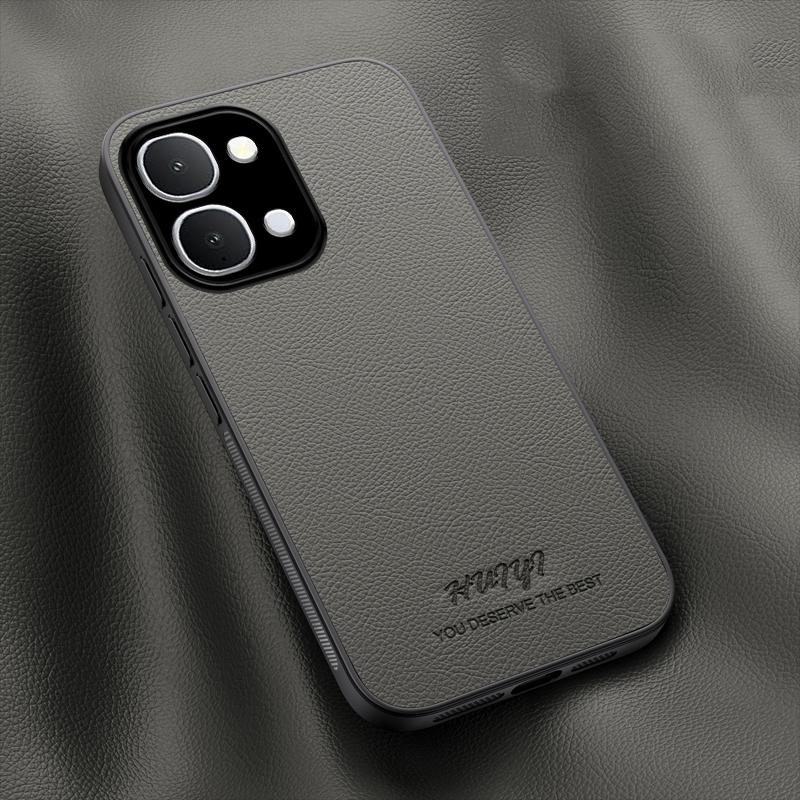 For vivo Y31d 4G HUIYI Leather Magnetic Phone Case - Grey - EDA007535045C