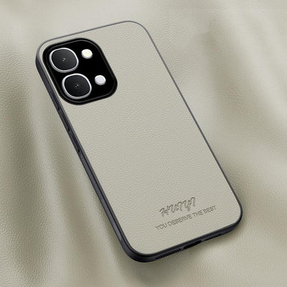 For vivo Y31d 4G HUIYI Leather Magnetic Phone Case - White - EDA007535045D