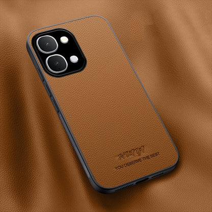 For vivo Y31d 4G HUIYI Leather Magnetic Phone Case - Brown - EDA007535045E