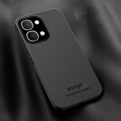 For vivo Y500i 5G HUIYI Leather Magnetic Phone Case - Black - EDA007535046B