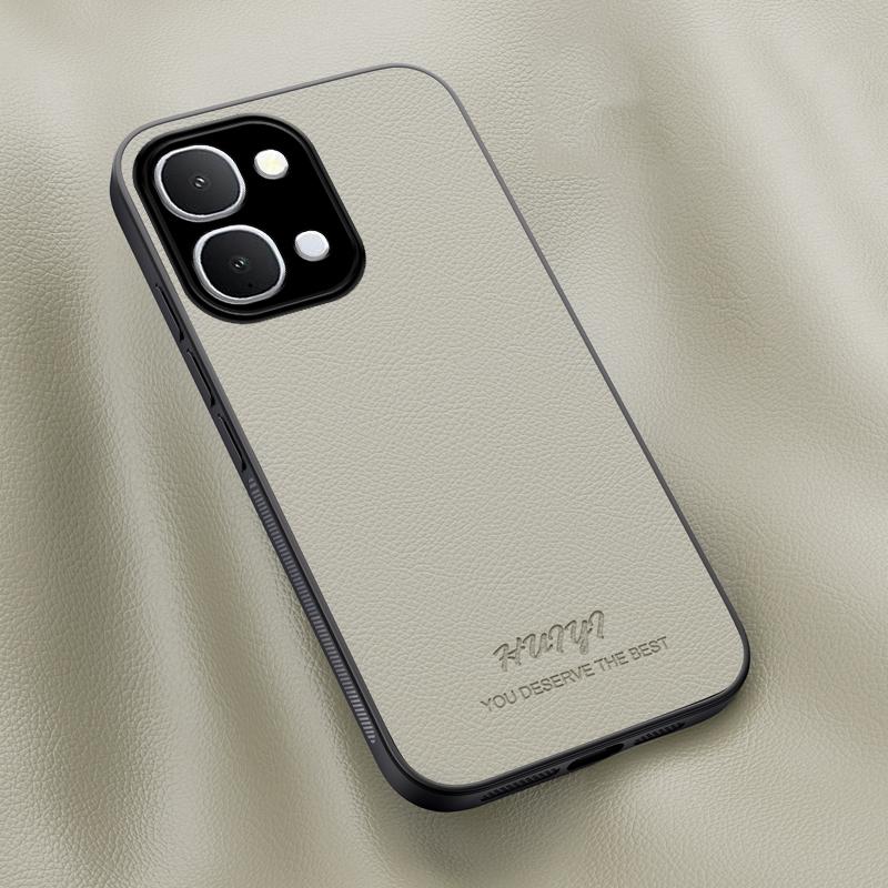 For vivo Y500i 5G HUIYI Leather Magnetic Phone Case - White - EDA007535046D