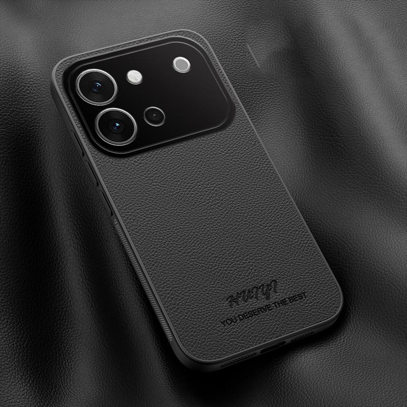 For vivo S60 5G HUIYI Leather Magnetic Phone Case - Black - EDA007535049B