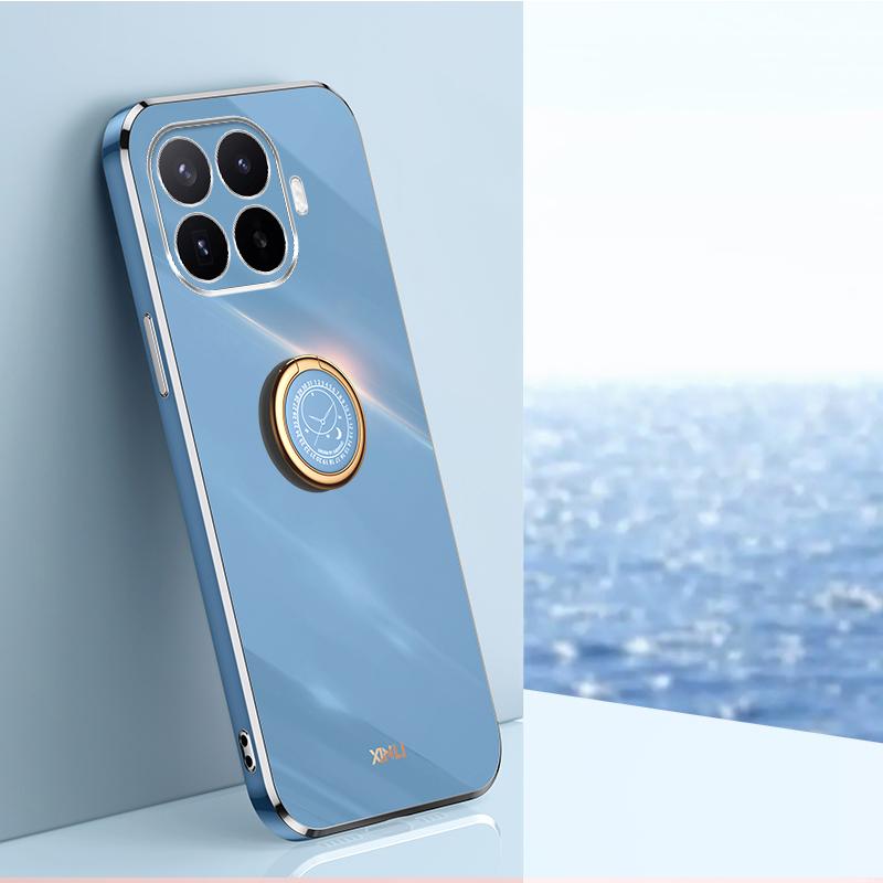 For Xiaomi 17T Pro 5G XINLI Straight Edge 6D Electroplate TPU Phone Case with Ring Holder - Celestial Blue - EDA007549815E