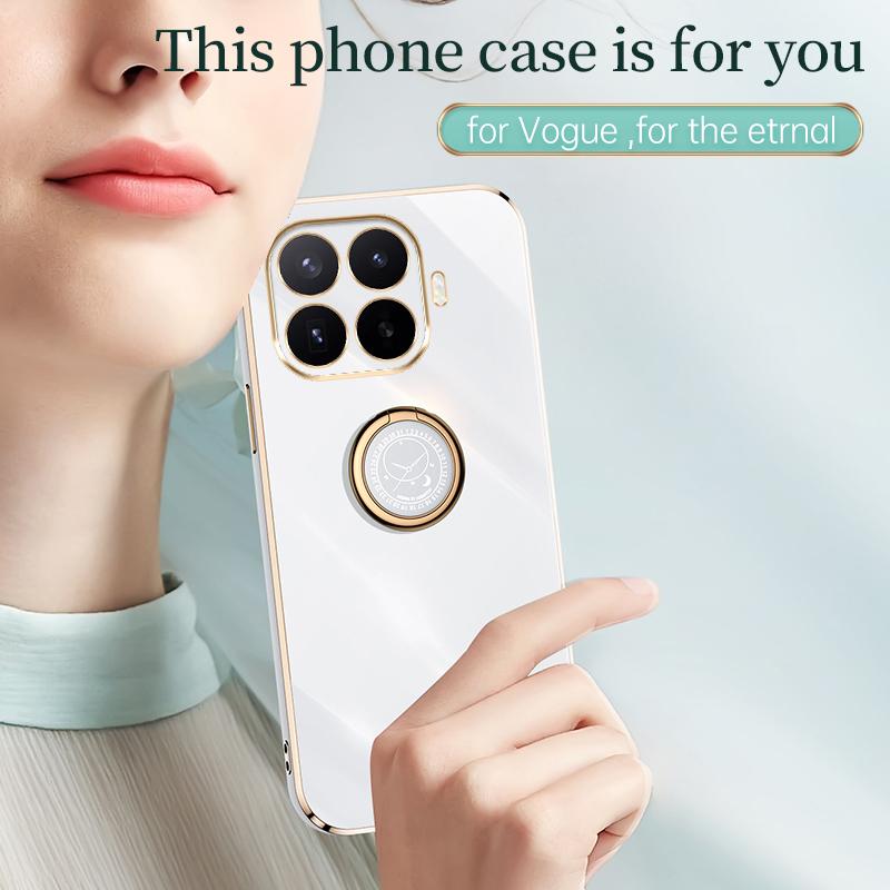For Xiaomi 17T Pro 5G XINLI Straight Edge 6D Electroplate TPU Phone Case with Ring Holder - Celestial Blue - EDA007549815E