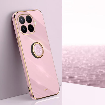 For Xiaomi 17T Pro 5G XINLI Straight Edge 6D Electroplate TPU Phone Case with Ring Holder - Cherry Purple - EDA007549815F
