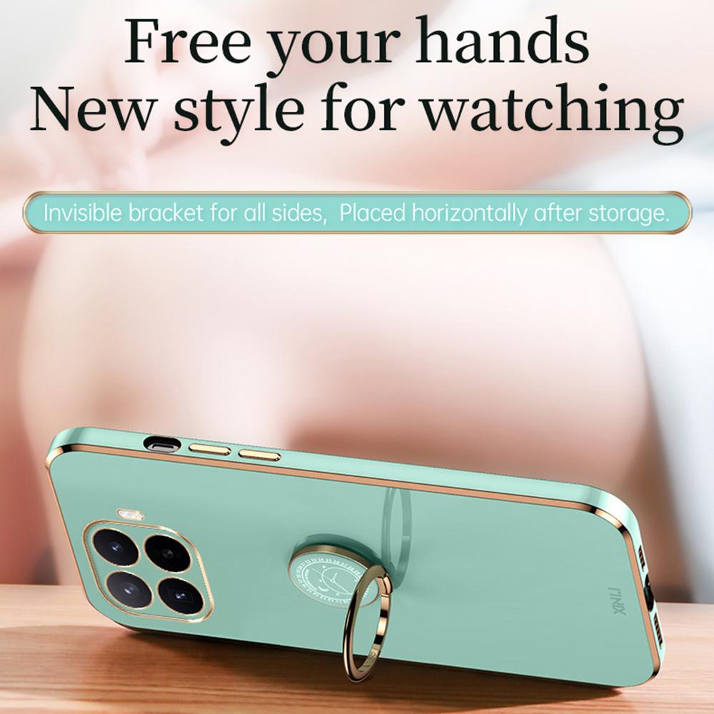 For Xiaomi 17T Pro 5G XINLI Straight Edge 6D Electroplate TPU Phone Case with Ring Holder - Cherry Purple - EDA007549815F