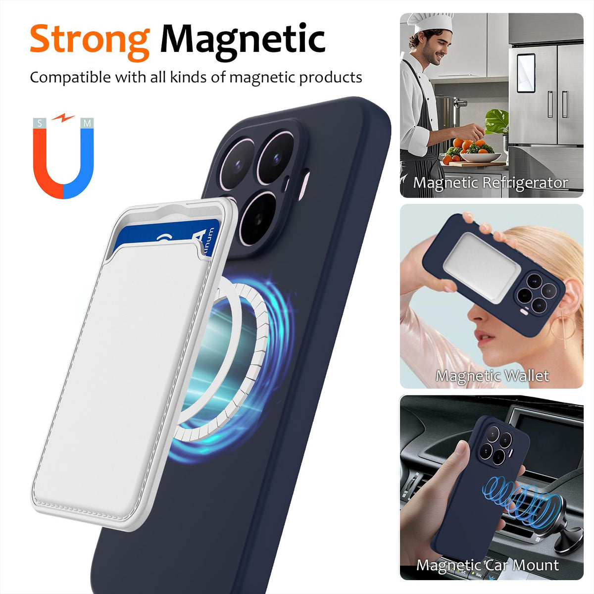 For Xiaomi 17T 5G Shockproof Silicone Magsafe Phone Case - Navy Blue - EDA007550711A
