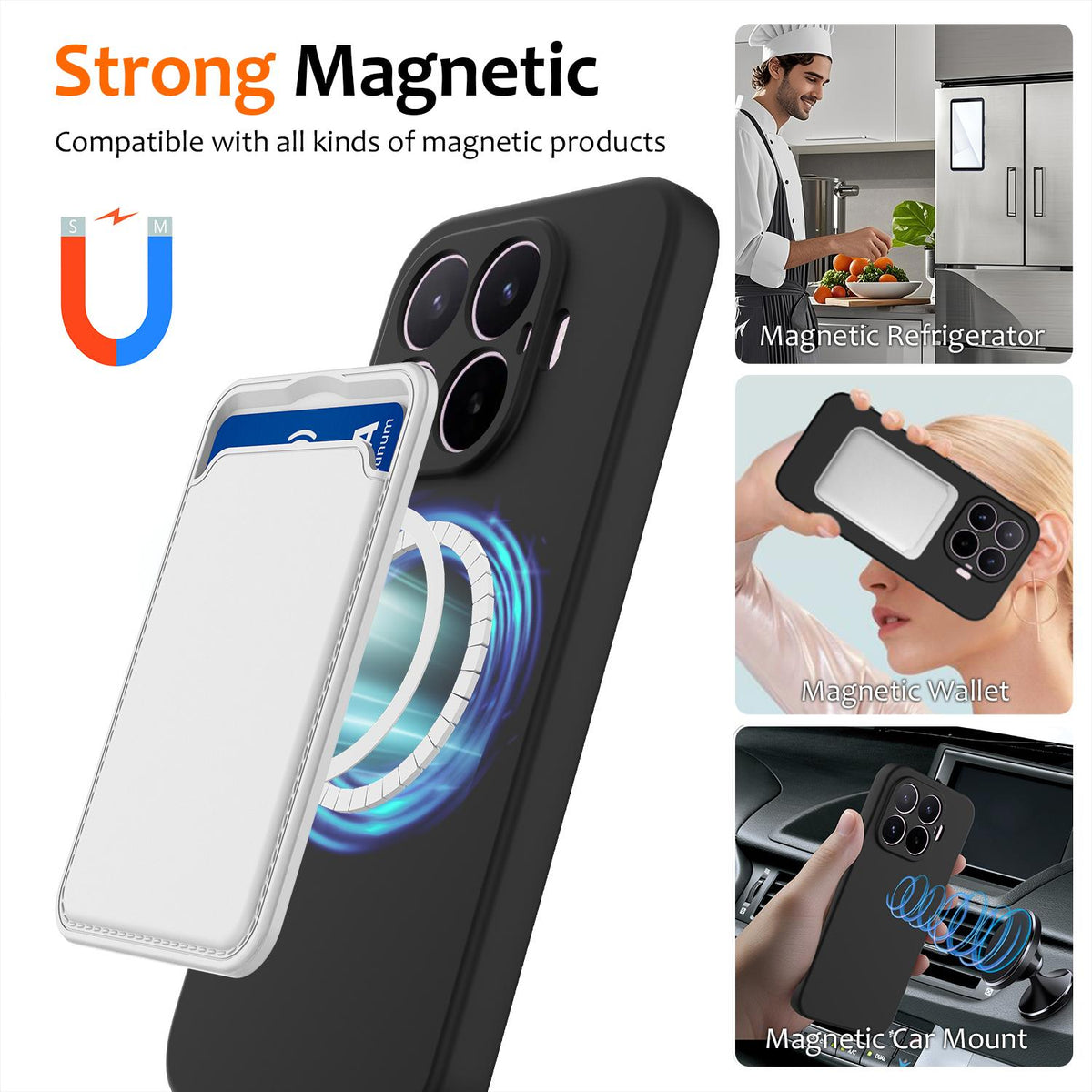 For Xiaomi 17T 5G Shockproof Silicone Magsafe Phone Case - Black - EDA007550711B