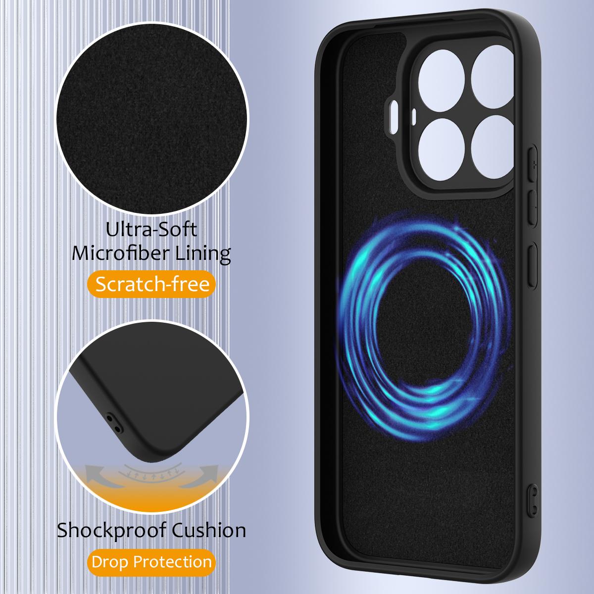 For Xiaomi 17T 5G Shockproof Silicone Magsafe Phone Case - Black - EDA007550711B