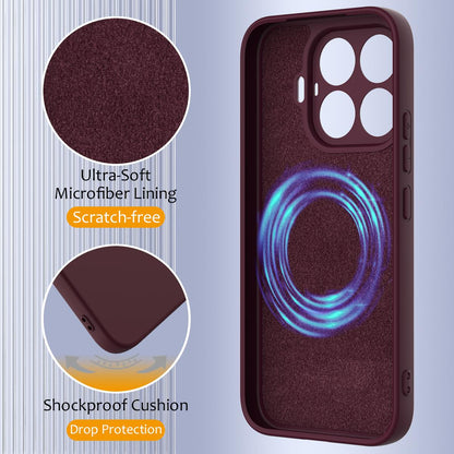 For Xiaomi 17T 5G Shockproof Silicone Magsafe Phone Case - Plum Color - EDA007550711C