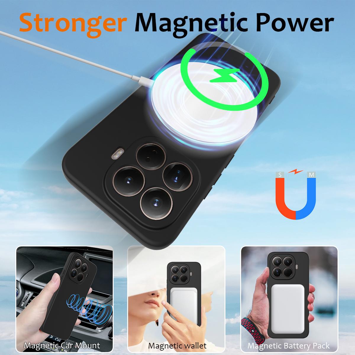For Xiaomi 17T Pro 5G Shockproof Silicone Magsafe Phone Case - Black - EDA007550712B