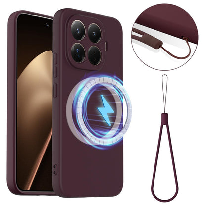 For Xiaomi 17T Pro 5G Shockproof Silicone Magsafe Phone Case - Plum Color - EDA007550712C
