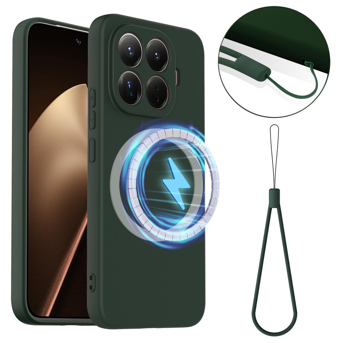 For Xiaomi 17T Pro 5G Shockproof Silicone Magsafe Phone Case - Dark Green - EDA007550712D