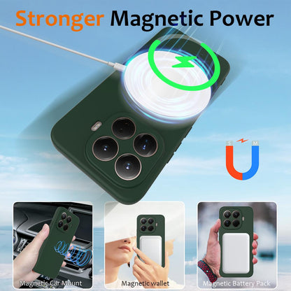 For Xiaomi 17T Pro 5G Shockproof Silicone Magsafe Phone Case - Dark Green - EDA007550712D