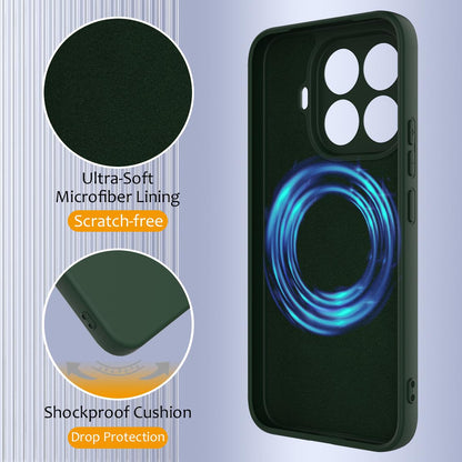 For Xiaomi 17T Pro 5G Shockproof Silicone Magsafe Phone Case - Dark Green - EDA007550712D