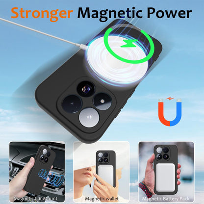 For Xiaomi 17 Max 5G Shockproof Silicone Magsafe Phone Case - Black - EDA007550713B