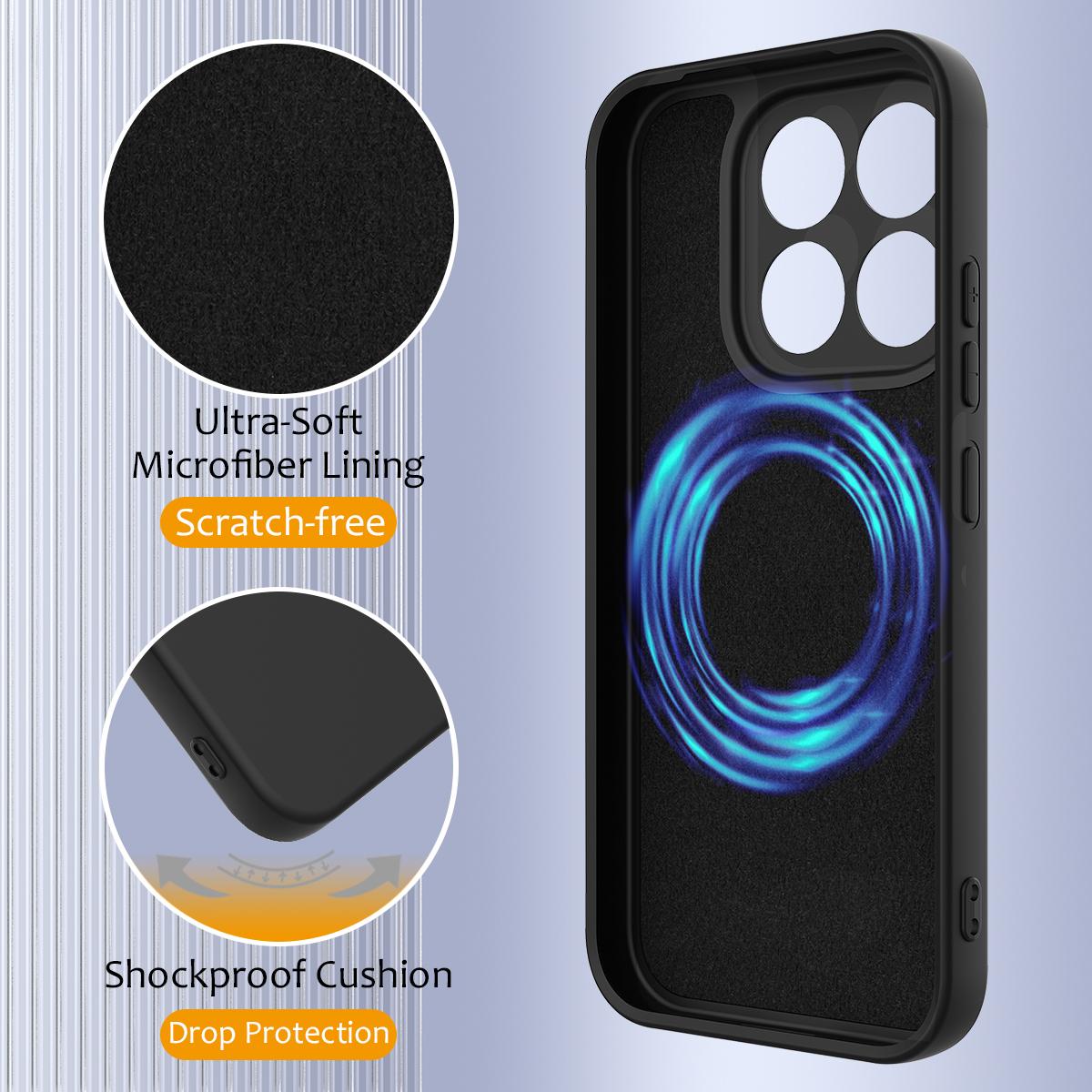 For Xiaomi 17 Max 5G Shockproof Silicone Magsafe Phone Case - Black - EDA007550713B
