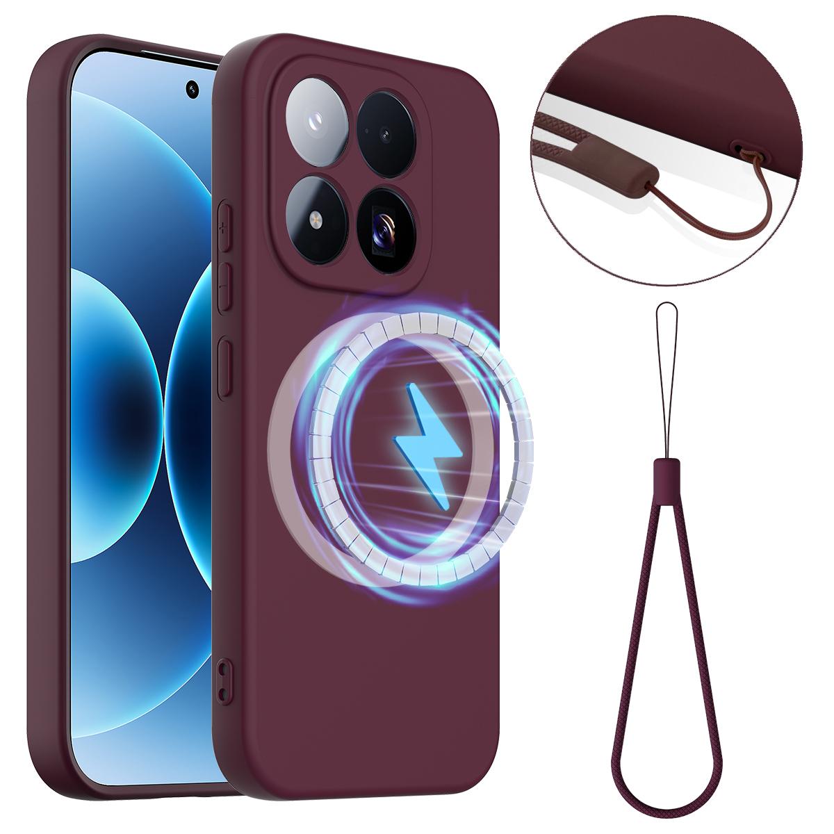 For Xiaomi 17 Max 5G Shockproof Silicone Magsafe Phone Case - Plum Color - EDA007550713C