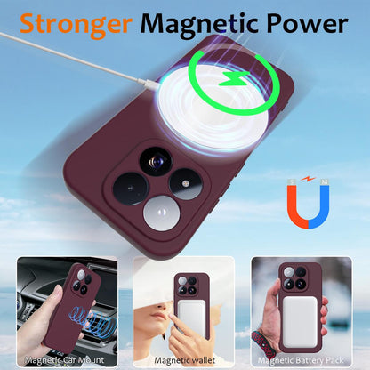 For Xiaomi 17 Max 5G Shockproof Silicone Magsafe Phone Case - Plum Color - EDA007550713C