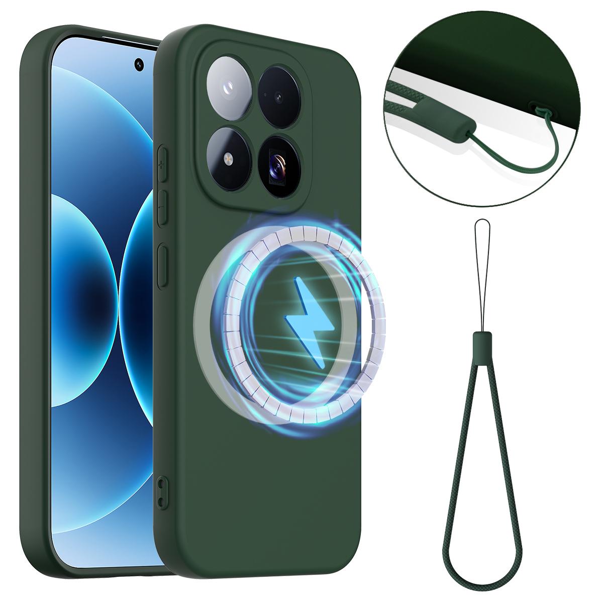 For Xiaomi 17 Max 5G Shockproof Silicone Magsafe Phone Case - Dark Green - EDA007550713D