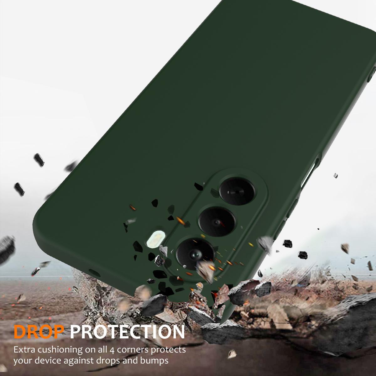 For OnePlus Nord CE 6 Lite / Realme P4x 5G Shockproof Silicone Magsafe Phone Case - Dark Green - EDA007597909D