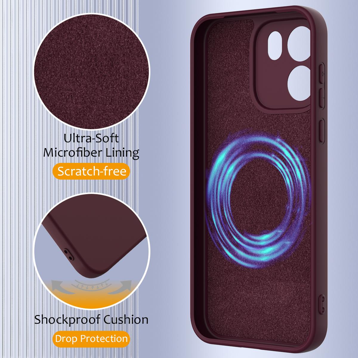 For OnePlus Nord CE 6 5G Shockproof Silicone Magsafe Phone Case - Plum Color - EDA007597910C