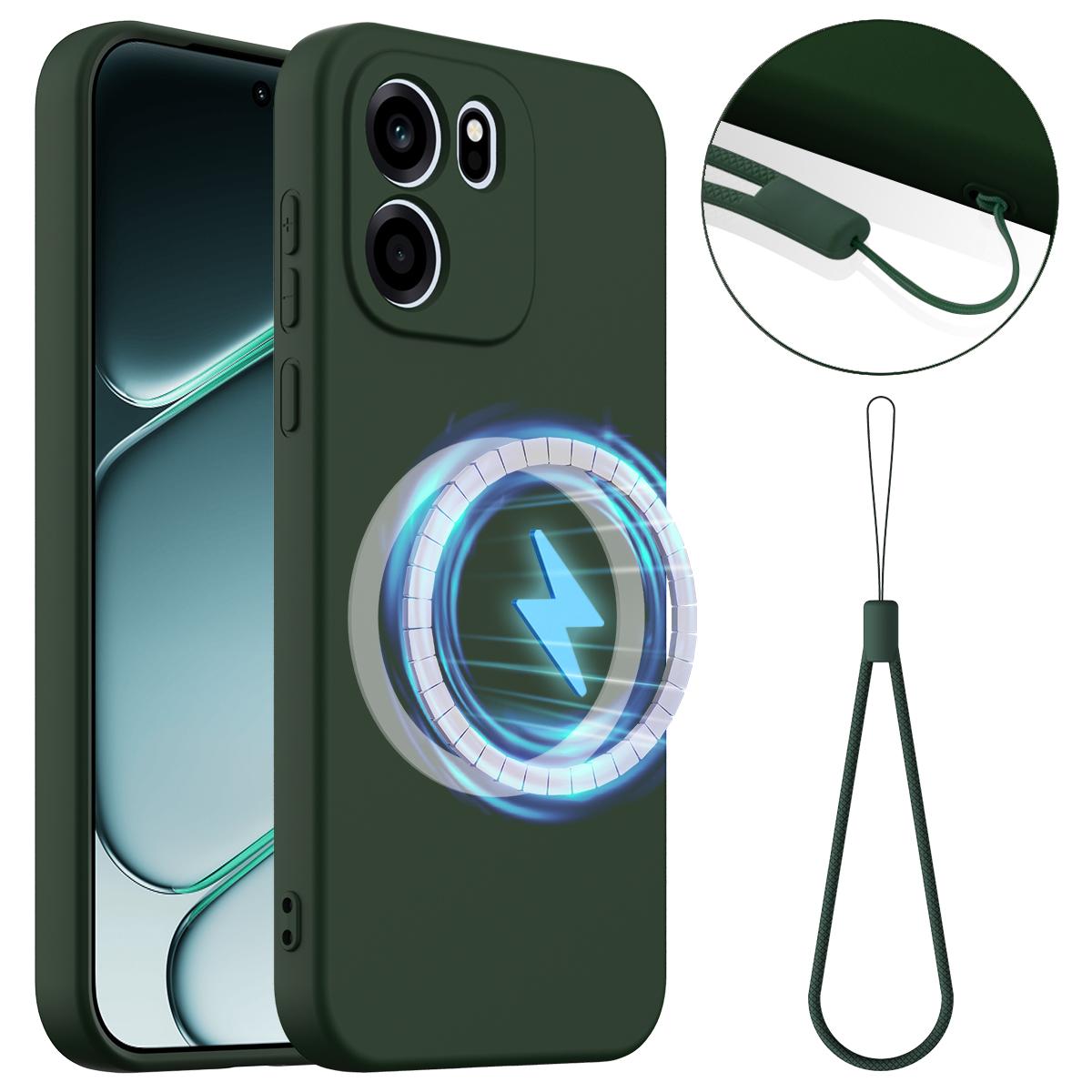 For OnePlus Nord CE 6 5G Shockproof Silicone Magsafe Phone Case - Dark Green - EDA007597910D
