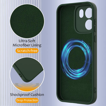 For OnePlus Nord CE 6 5G Shockproof Silicone Magsafe Phone Case - Dark Green - EDA007597910D