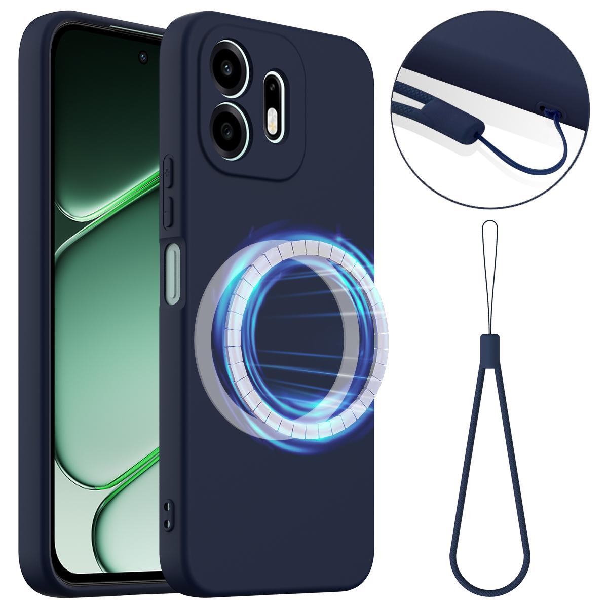 For OnePlus N6 4G Shockproof Silicone Magsafe Phone Case - Navy Blue - EDA007597911A