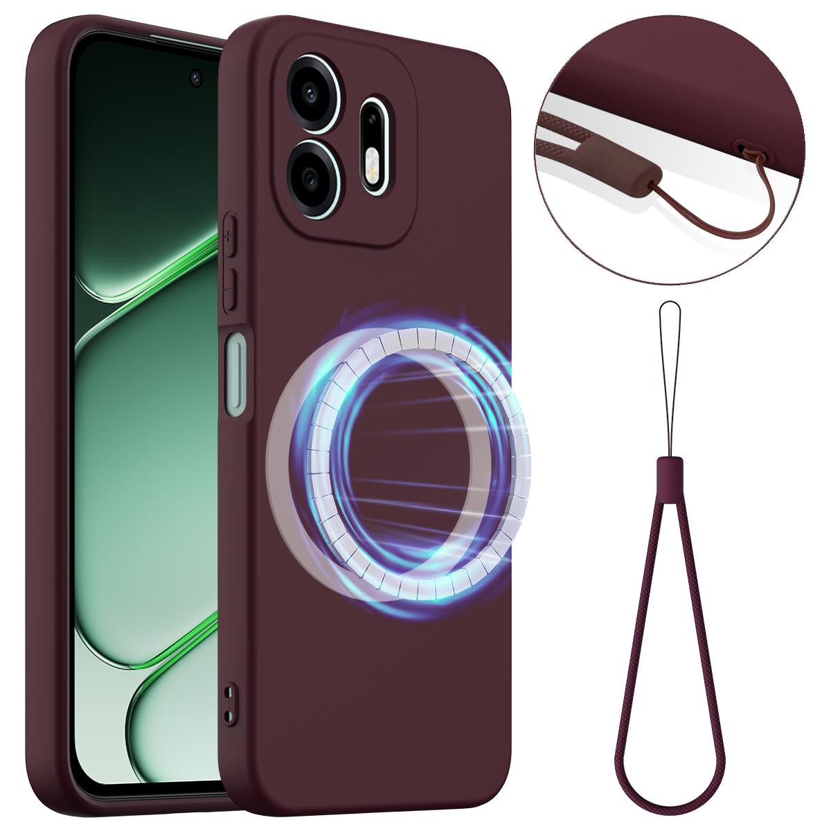 For OnePlus N6 4G Shockproof Silicone Magsafe Phone Case - Plum Color - EDA007597911C