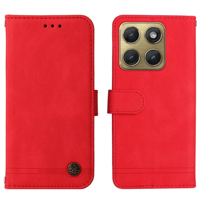 For Motorola Edge 5G 2026 Skin Feel Life Tree Metal Button Leather Phone Case - Red - EDA007598119A