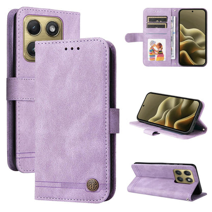 For Motorola Edge 5G 2026 Skin Feel Life Tree Metal Button Leather Phone Case - Purple - EDA007598119B