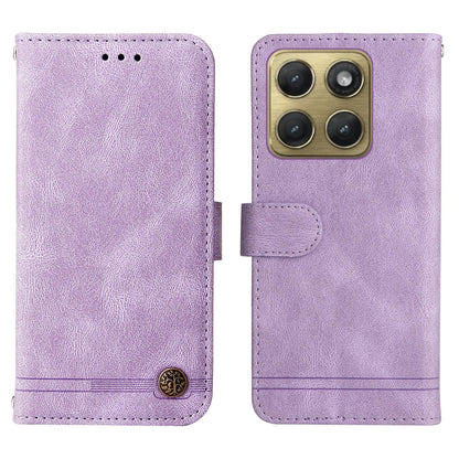 For Motorola Edge 5G 2026 Skin Feel Life Tree Metal Button Leather Phone Case - Purple - EDA007598119B