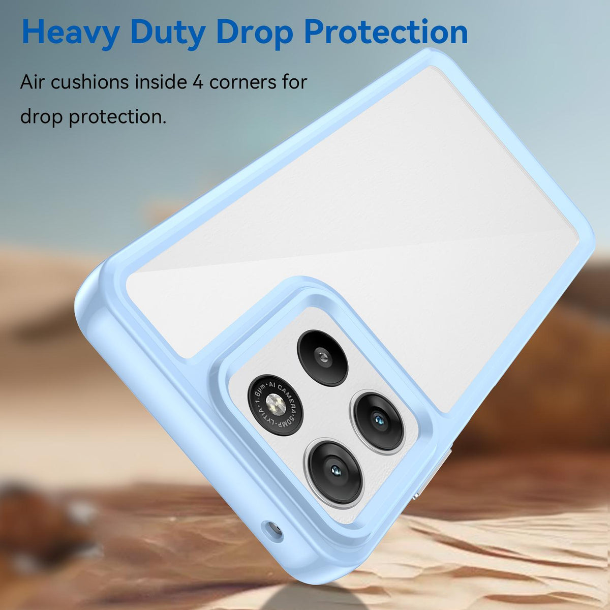 For Motorola Moto G37 5G Colorful Series Acrylic Hybrid TPU Phone Case - Blue - EDA007598226B
