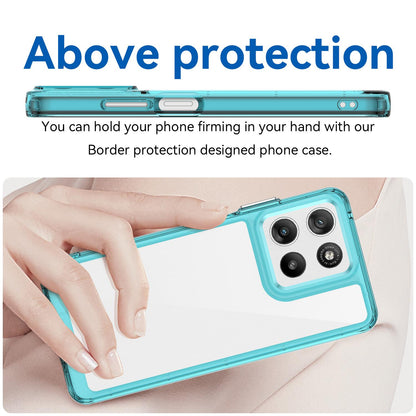 For Motorola Moto G37 5G Colorful Series Acrylic Hybrid TPU Phone Case - Transparent Blue - EDA007598226D