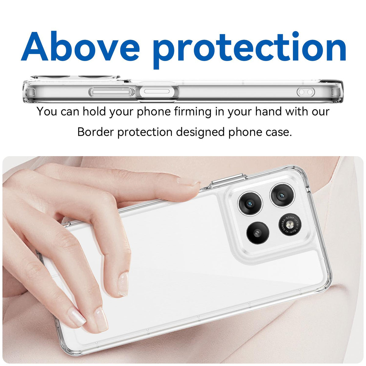 For Motorola Moto G37 5G Colorful Series Acrylic Hybrid TPU Phone Case - Transparent - EDA007598226E