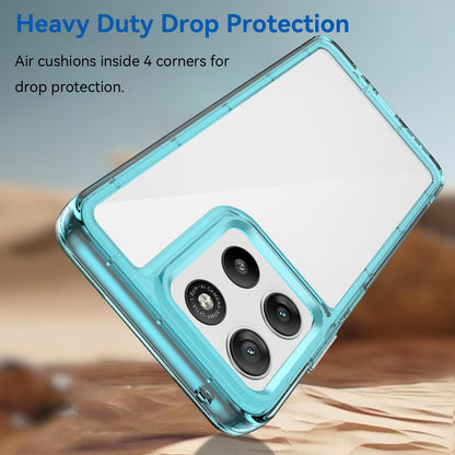 For Motorola Moto G37 Power 5G Colorful Series Acrylic Hybrid TPU Phone Case - Transparent Blue - EDA007598227D